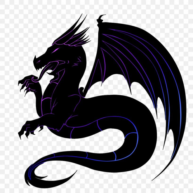 Dragon Legendary Creature Silhouette Black And White Character, PNG, 894x894px, Dragon, Black, Black And White, Carnivores, Cartoon Download Free