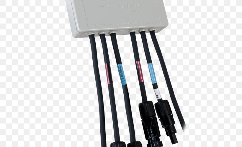 Electrical Cable Power Optimizer MC4 Connector Tigo Energy Solar Panels, PNG, 500x500px, Electrical Cable, Cable, Electrical Connector, Electronic Component, Electronic Device Download Free
