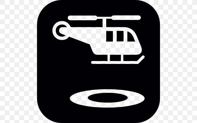 Helicopter Helipad Heliport, PNG, 512x512px, Helicopter, Area, Black And White, Helipad, Heliport Download Free