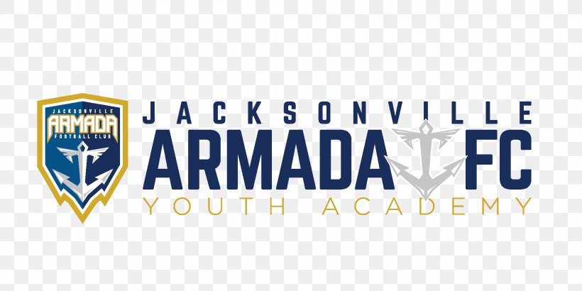 Jacksonville Armada FC Logo Brand Font, PNG, 2100x1050px, Jacksonville Armada Fc, Banner, Blue, Brand, Embroidery Download Free