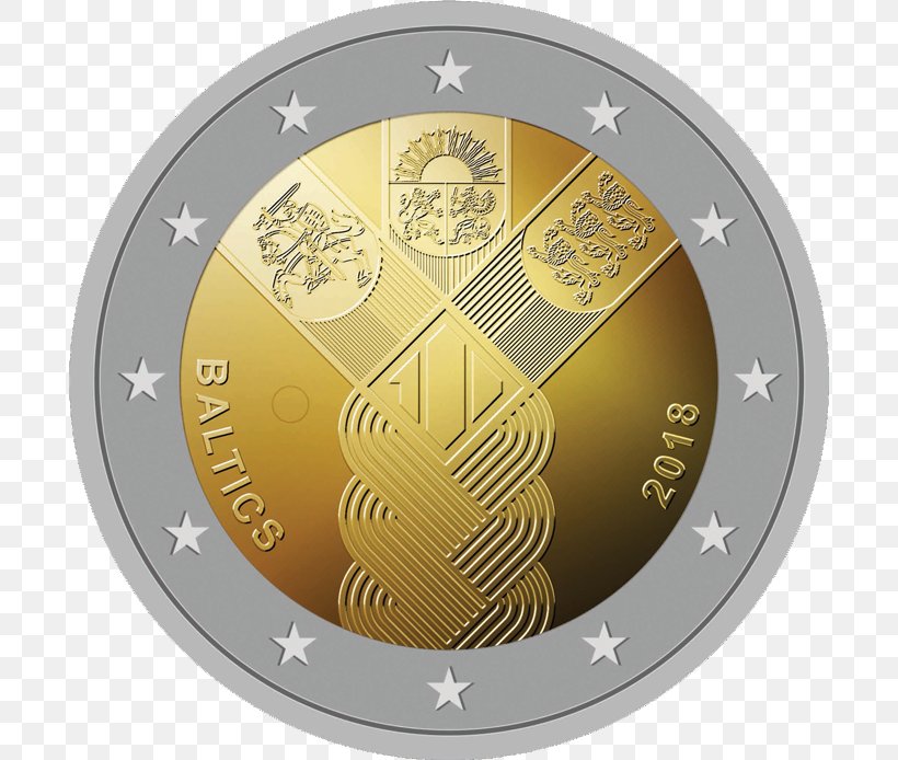 Baltic States 2 Euro Commemorative Coins 2 Euro Coin, PNG, 694x694px, 2 Euro Coin, 2 Euro Commemorative Coins, 5 Cent Euro Coin, Baltic States, Bank Of Latvia Download Free