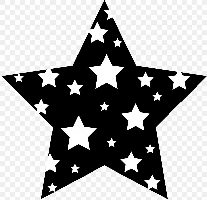 Black And White Star Clip Art, PNG, 6598x6383px, Black And White, Black, Color, Drawing, Free Content Download Free