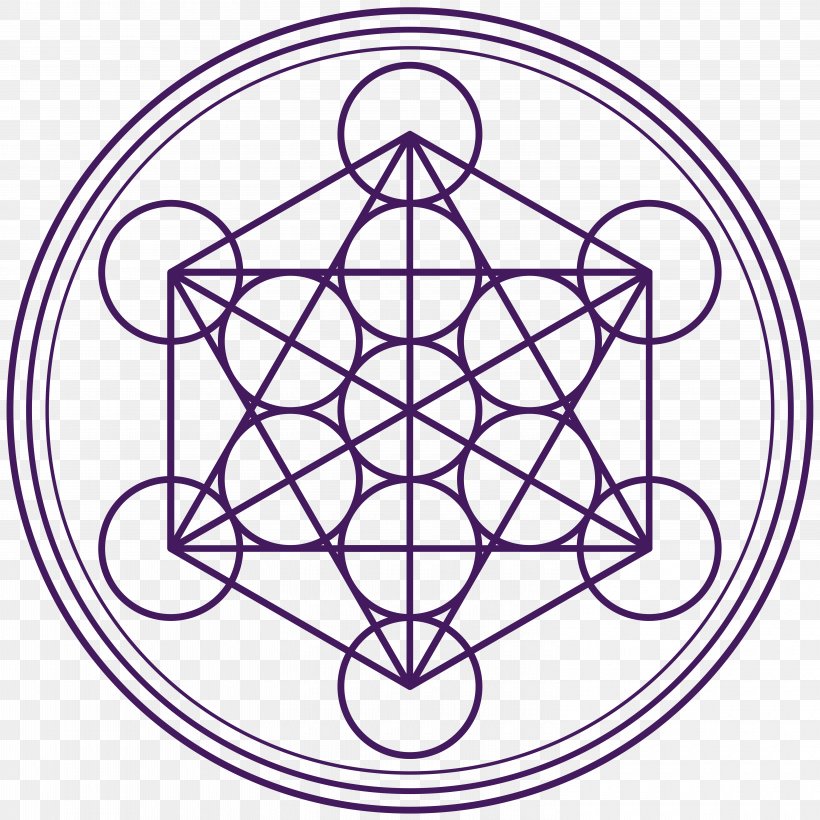 Metatron Sacred Geometry Overlapping Circles Grid Crystal, PNG, 6000x6000px, Metatron, Area, Black And White, Crystal, Crystal Healing Download Free