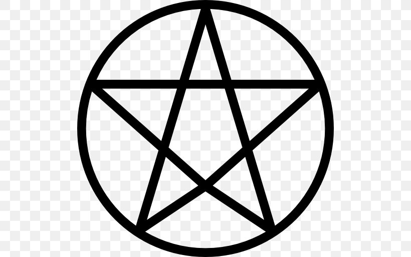 Pentagram Pentacle Wicca Symbol, PNG, 512x512px, Pentagram, Altar, Amulet, Area, Black And White Download Free