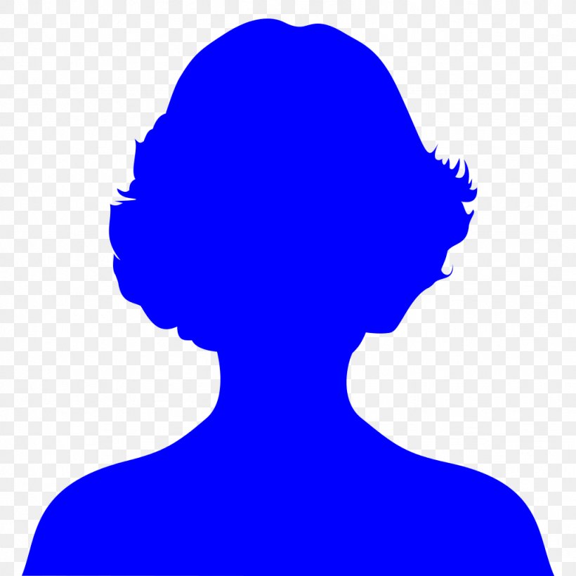 Silhouette Female, PNG, 1024x1024px, Silhouette, Area, Drawing, Electric Blue, Female Download Free