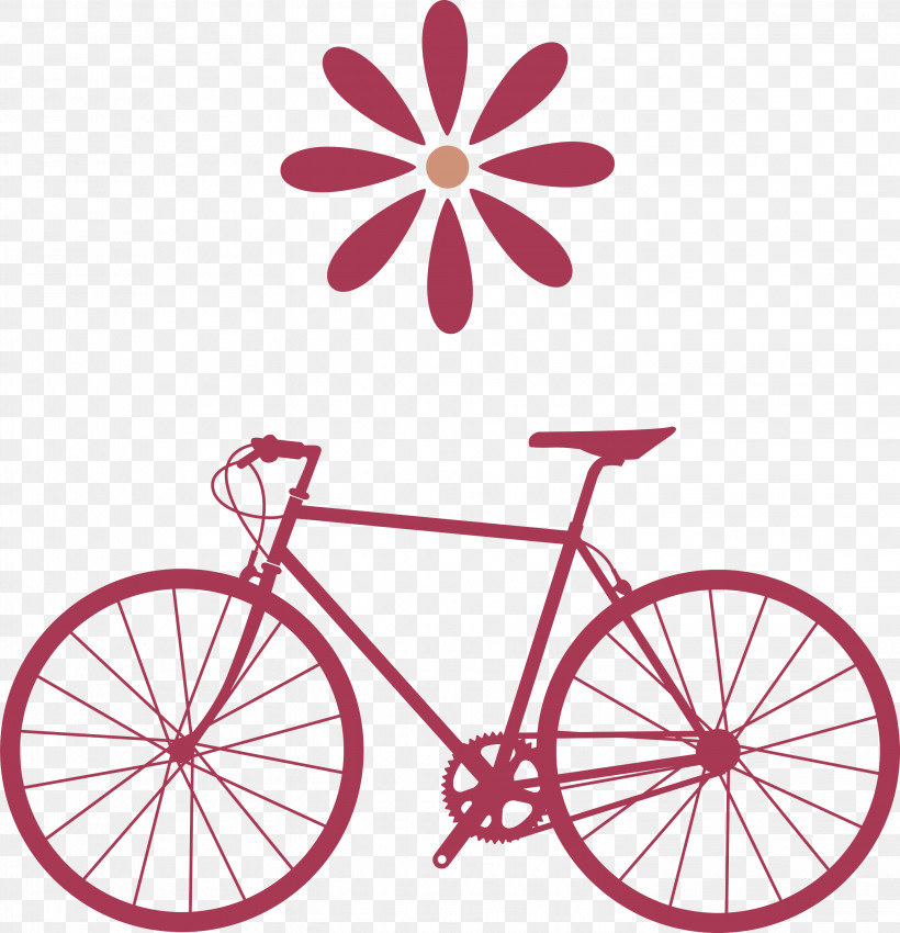 Bike Bicycle, PNG, 2891x3000px, Bike, Bicycle, Cricut, Floral Design, Flower Download Free