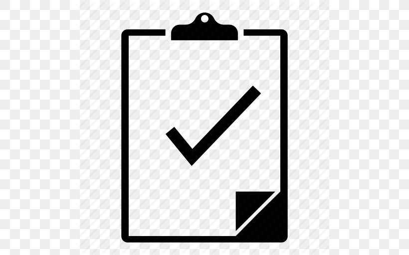 Clipboard Check Mark Checklist Clip Art, PNG, 512x512px, Clipboard, Area, Black, Black And White, Brand Download Free
