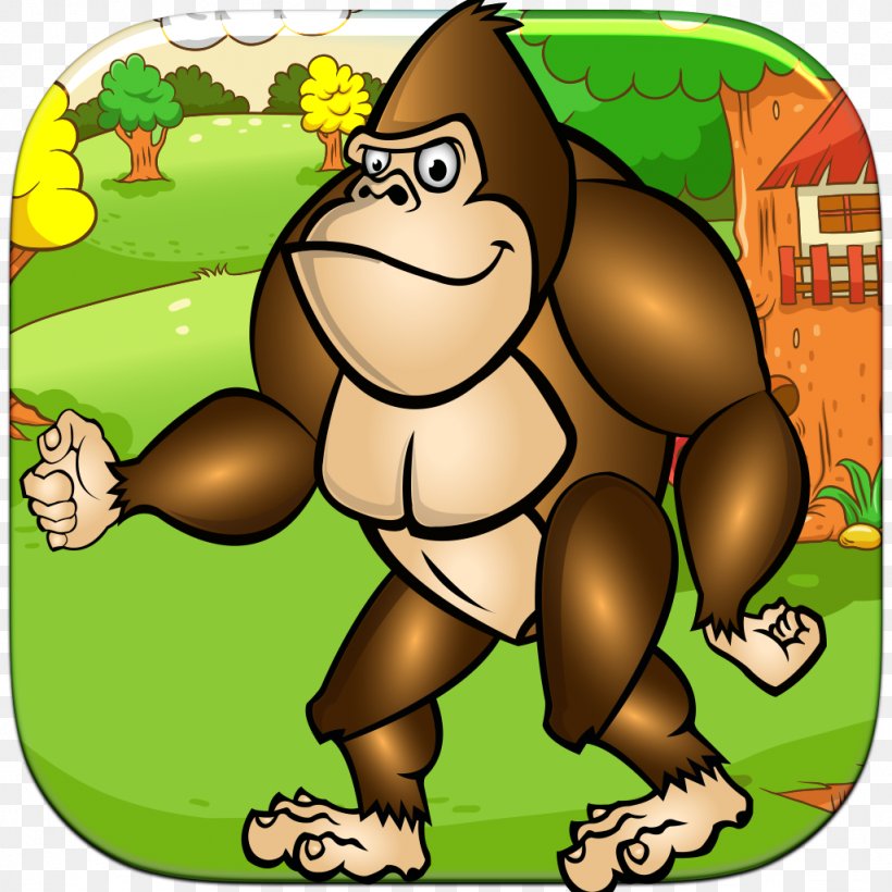 Gorilla App Store Game, PNG, 1024x1024px, Gorilla, Ape, App Store, Banana, Bear Download Free