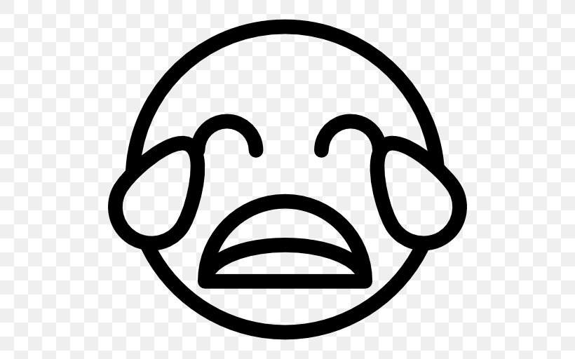 Emoticon Smiley Emoji Crying Clip Art, PNG, 512x512px, Emoticon, Black And White, Crying, Emoji, Emotion Download Free