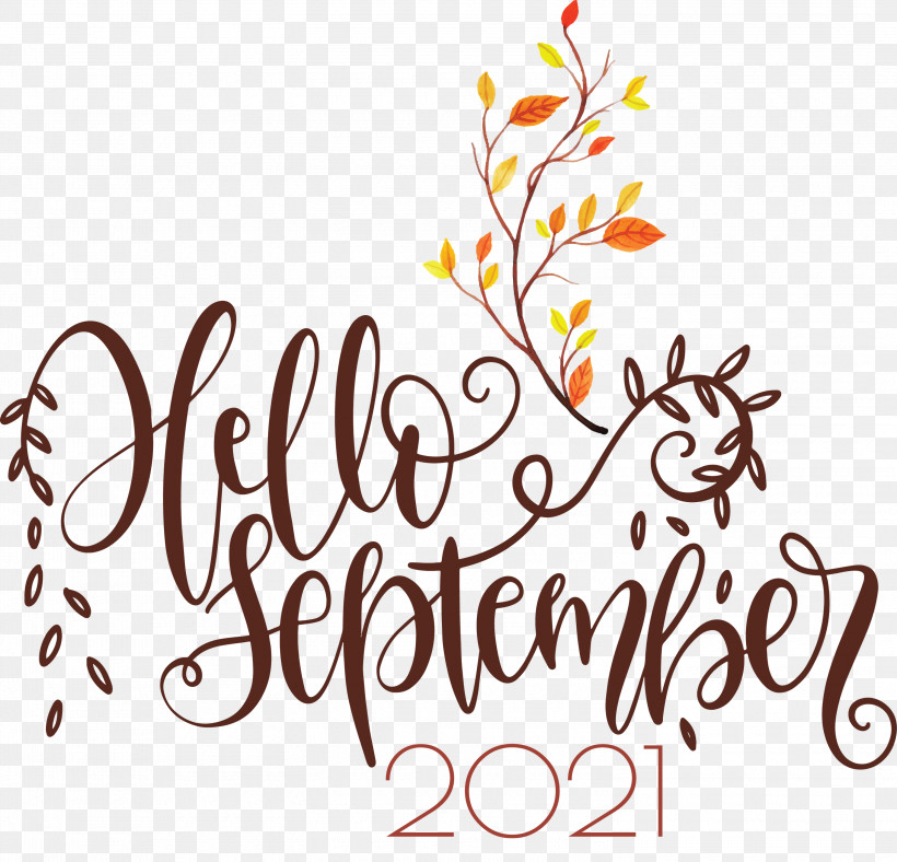 Hello September September, PNG, 3000x2886px, Hello September, Branching, Calligraphy, Flower, Geometry Download Free