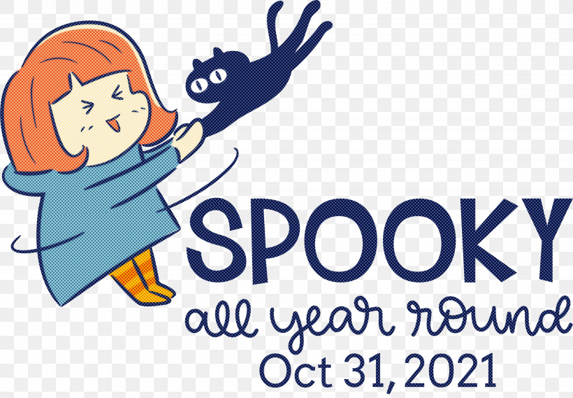 Spooky Halloween, PNG, 3000x2085px, Spooky, Behavior, Cartoon, Conversation, Halloween Download Free