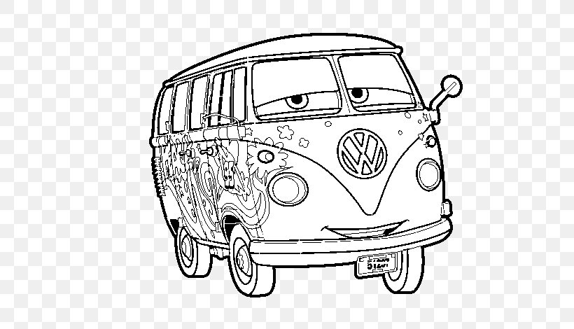 Fillmore Car Lightning McQueen Volkswagen Type 2 Coloring Book, PNG, 600x470px, Fillmore, Acer, Automotive Design, Automotive Exterior, Black And White Download Free