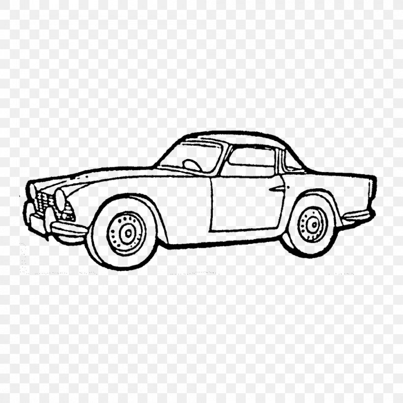 Vintage Car Line Art Automotive Design, PNG, 1000x1000px, Vintage Car, Artwork, Automotive Design, Automotive Exterior, Black And White Download Free