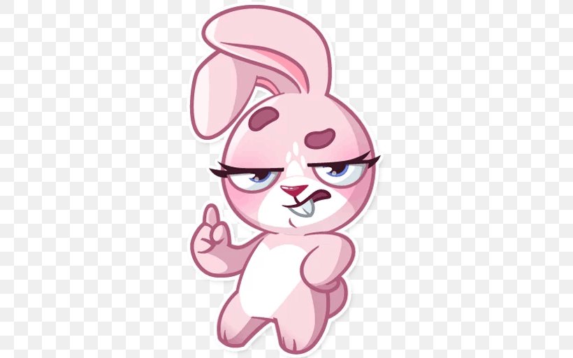 Rabbit Whiskers Telegram Sticker Easter Bunny, PNG, 512x512px, Watercolor, Cartoon, Flower, Frame, Heart Download Free