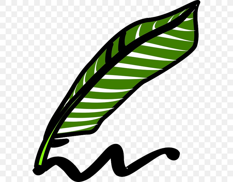 Clip Art Quill Openclipart Writing Free Content, PNG, 591x640px, Quill, Area, Artwork, Black And White, Green Download Free