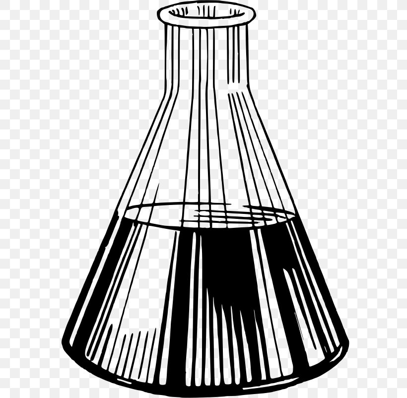 Laboratory Flasks Chemistry Clip Art, PNG, 589x800px, Laboratory Flasks, Beaker, Black And White, Ceiling Fixture, Chemistry Download Free
