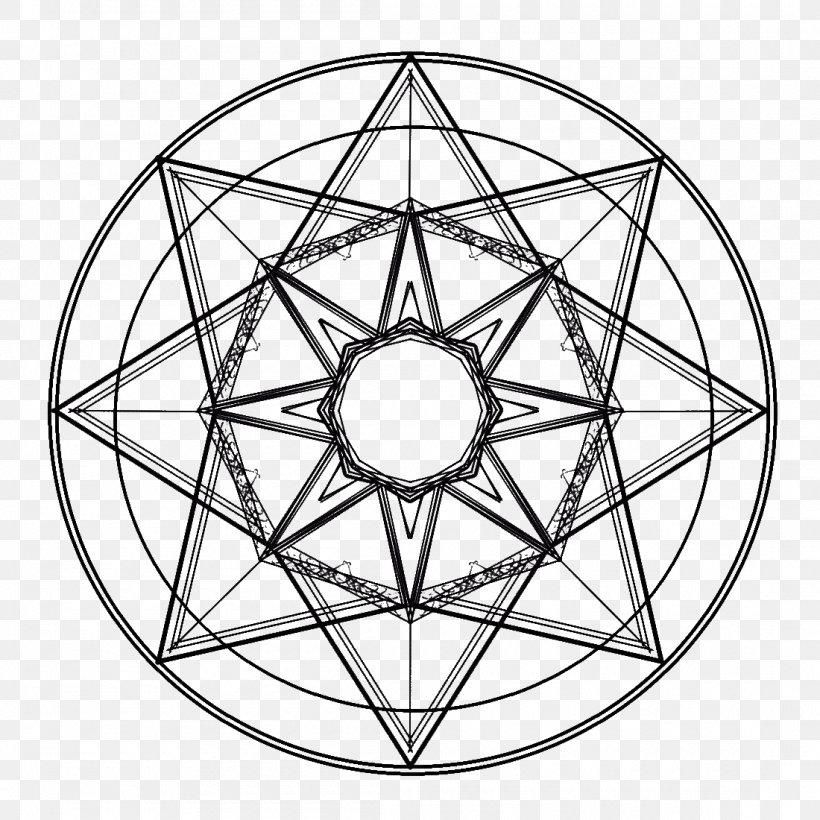 Sacred Geometry Symbol Circle Mandala, PNG, 1100x1100px, Sacred Geometry, Area, Bicycle Wheel, Black And White, Crop Circle Download Free