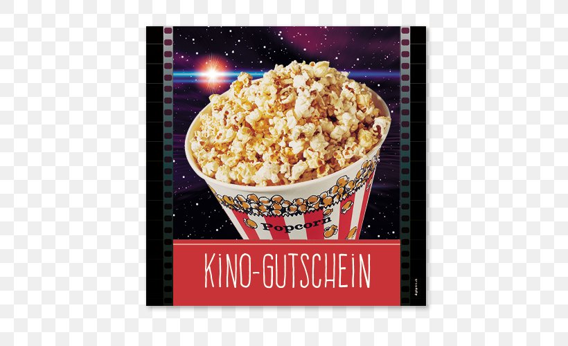 Cinema Voucher Popcorn Gift Card, PNG, 500x500px, Cinema, Commodity, Dish, Film, Food Download Free
