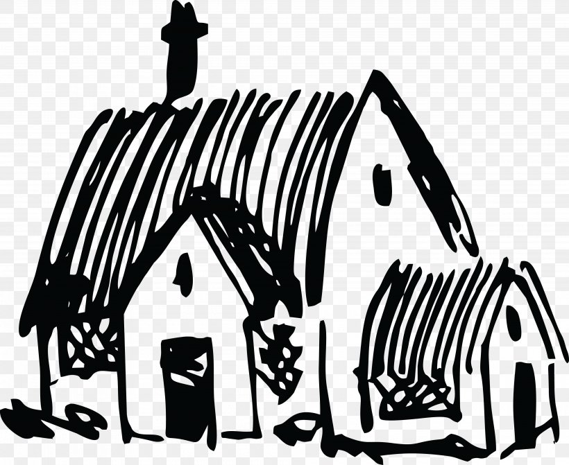 House Cottage Clip Art, PNG, 4000x3276px, House, Black, Black And White, Brand, Carnivoran Download Free