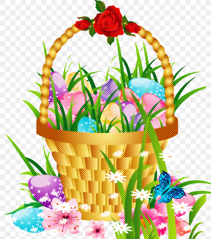 Flowerpot Cut Flowers Plant Flower Gift Basket, PNG, 1410x1600px, Easter Basket Cartoon, Basket, Cut Flowers, Eggs, Flower Download Free