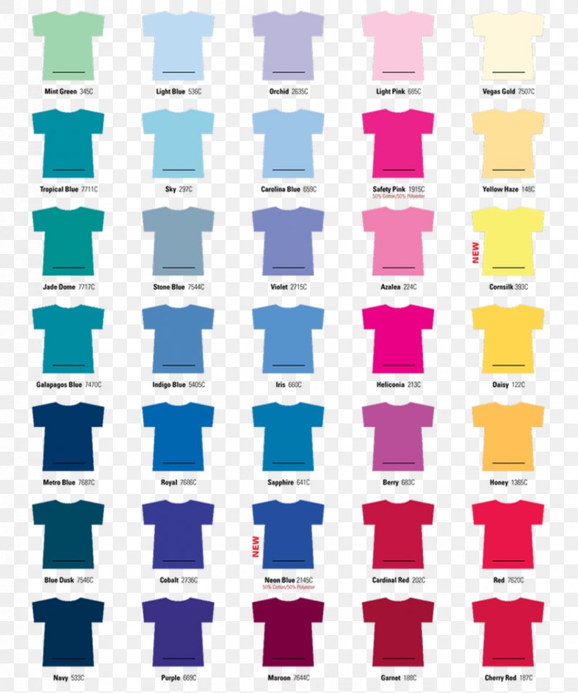 T-shirt Gildan Activewear Color Chart Top, PNG, 876x1050px ...