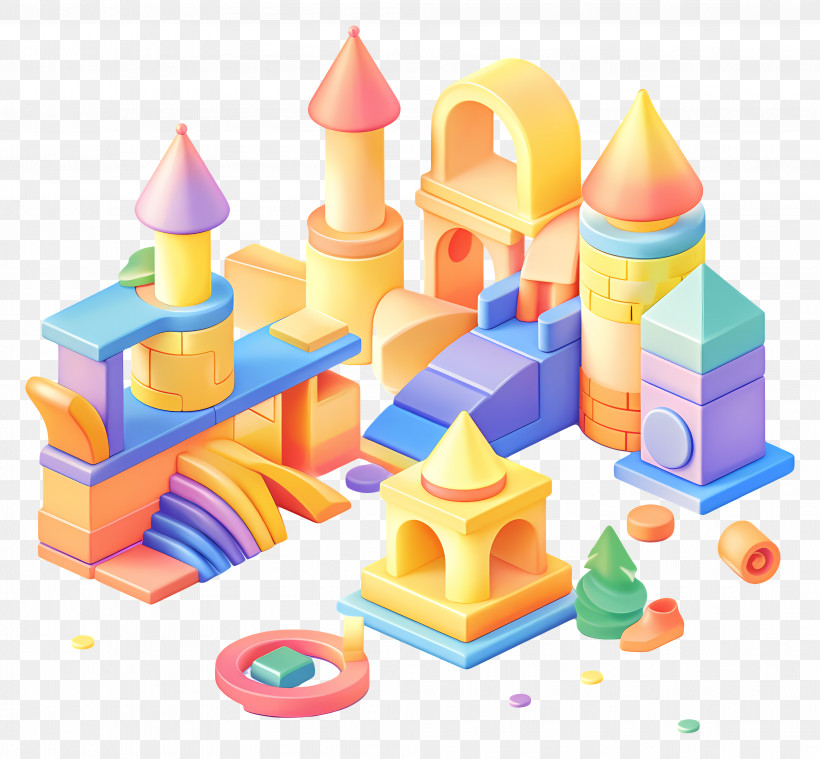 Foundation - 3D Colorful Castle Blocks For Imaginative Play PNG