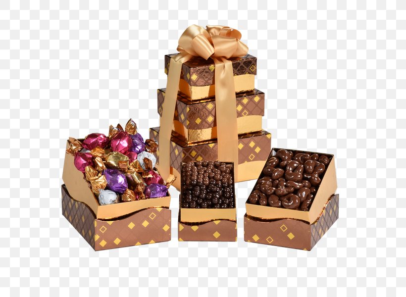 Fudge Food Gift Baskets Chocolate Truffle Praline, PNG, 600x600px, Fudge, Almond Roca, Basket, Bonbon, Box Download Free