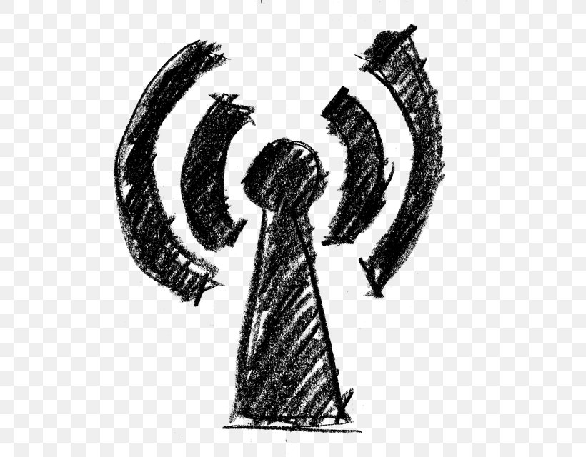 Wireless LAN Internet Transmitter Radio Receiver, PNG, 640x640px, Wireless Lan, Angel, Black And White, Computer Network, Digital Data Download Free