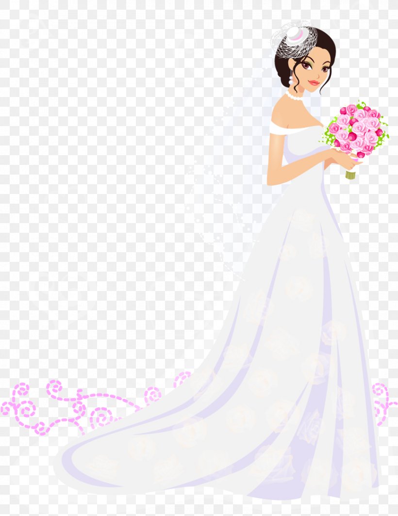 Bride Contemporary Western Wedding Dress Flower, PNG, 867x1126px, Watercolor, Cartoon, Flower, Frame, Heart Download Free