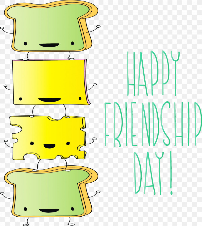 Green Yellow Cartoon Line Font, PNG, 2680x3000px, Friendship Day, Cartoon,  Green, Happy Friendship Day, International Friendship
