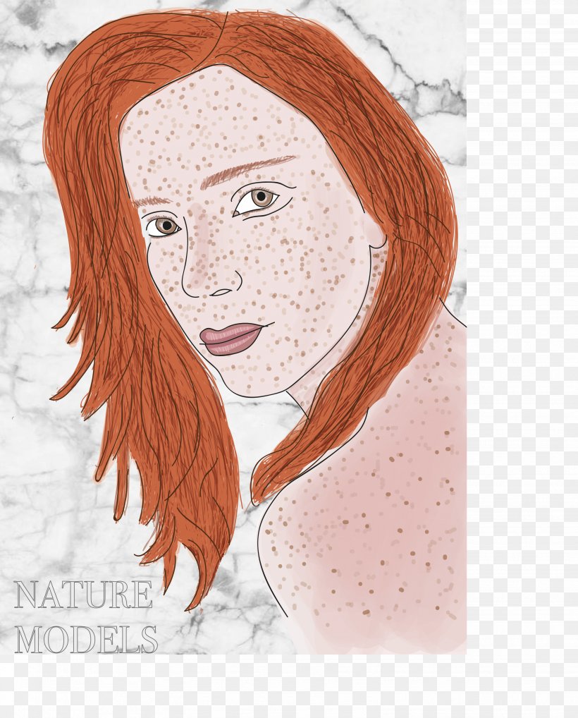 Hair Coloring Freckle Red Hair Brown Hair, PNG, 3072x3816px, Watercolor, Cartoon, Flower, Frame, Heart Download Free