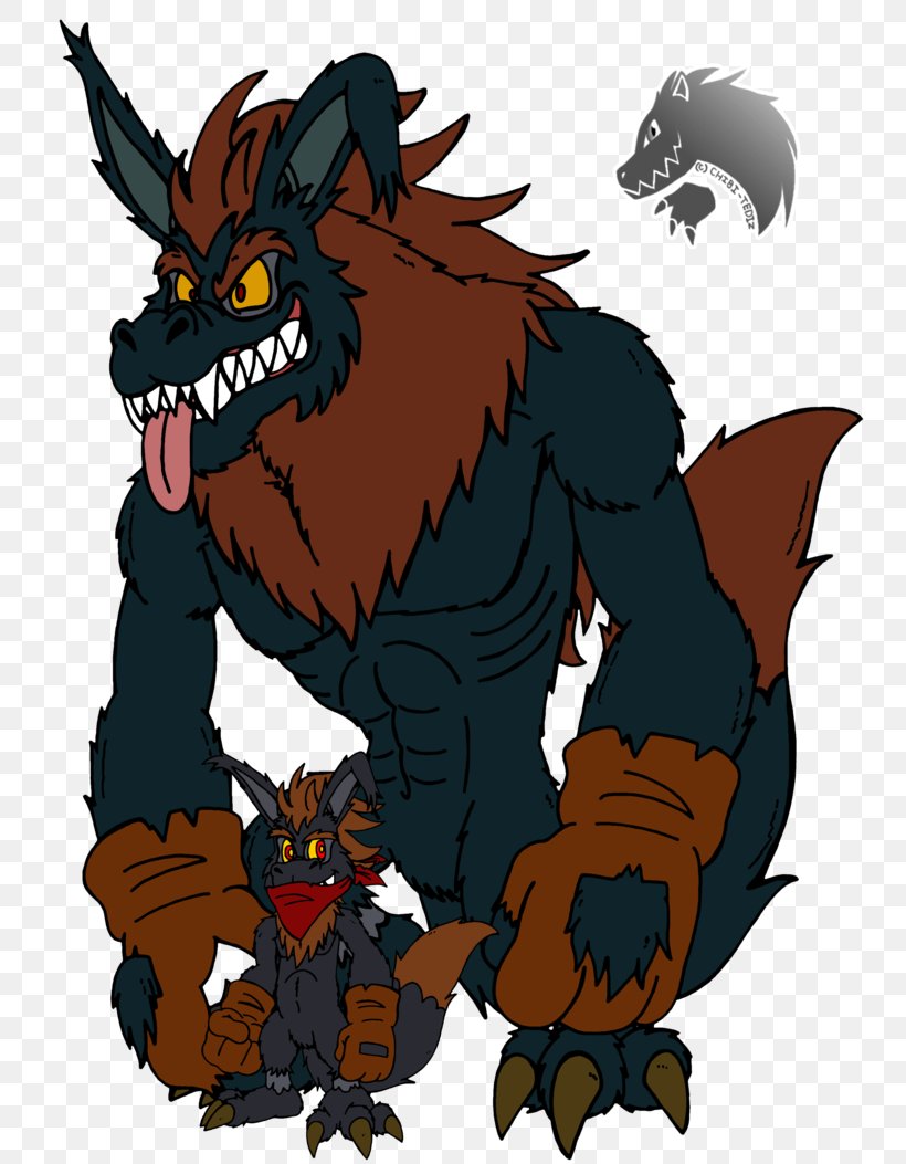 Demon Werewolf Art Gray Wolf Horror, PNG, 758x1053px, Watercolor, Cartoon, Flower, Frame, Heart Download Free