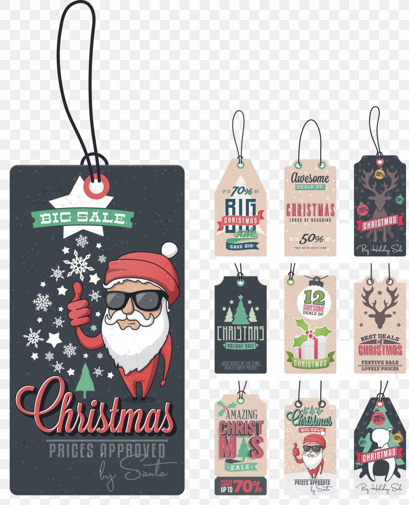 Vector Christmas Tag, PNG, 3605x4452px, Santa Claus, Brand, Christmas, Christmas Card, Christmas Decoration Download Free