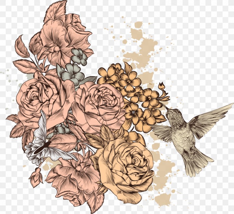 Flower Illustration, PNG, 957x876px, Flower, Art, Bird, Illustrator, Royaltyfree Download Free