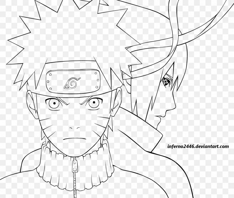 Sasuke Uchiha Naruto Shippuden: Naruto Vs. Sasuke Line Art Sketch, PNG, 1450x1227px, Watercolor, Cartoon, Flower, Frame, Heart Download Free
