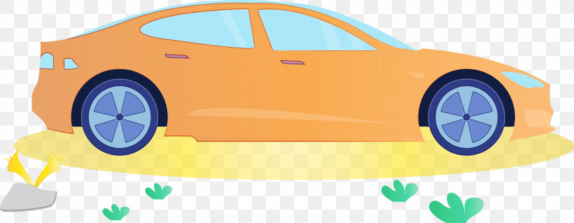 Vehicle Door Yellow Vehicle Car Rim, PNG, 3000x1169px, Watercolor, Bumper, Car, Electric Blue, Model Car Download Free
