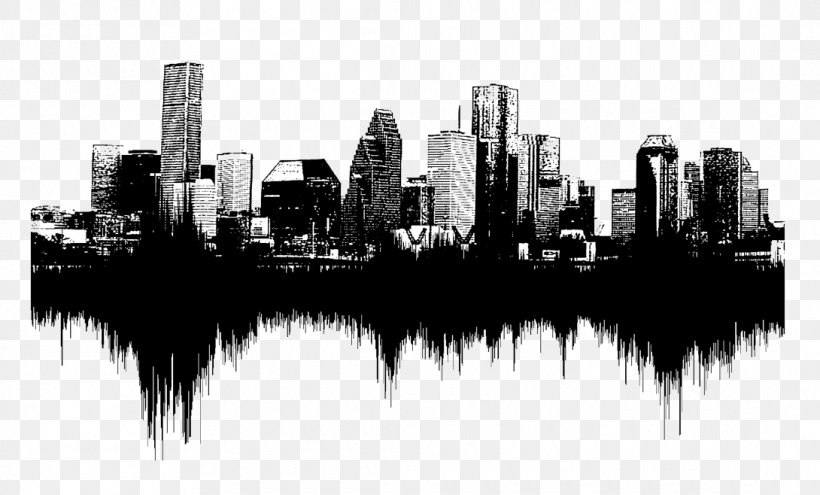 Skyline Sound Wave Art Skyscraper, PNG, 1090x658px, Skyline, Acoustic Wave, Architecture, Art, Black And White Download Free