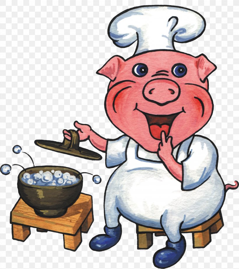 Domestic Pig Drawing, PNG, 2742x3084px, Domestic Pig, Animation, Art, Cartoon, Chef Download Free