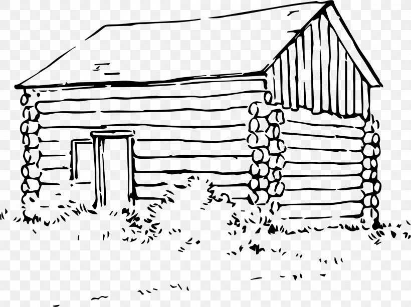 Log Cabin Cottage Clip Art, PNG, 2317x1733px, Log Cabin, Area, Artwork, Barn, Black And White Download Free