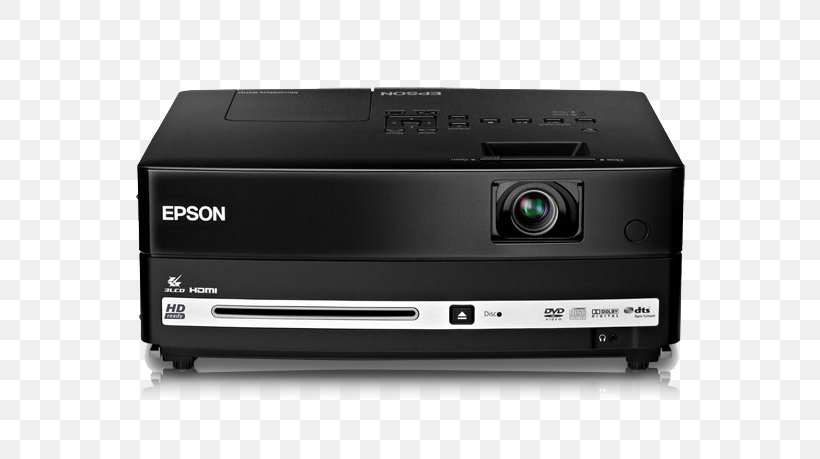 Multimedia Projectors Epson 3LCD Home Theater Systems, PNG, 690x459px, Multimedia Projectors, Audio Receiver, Dvd Player, Electronic Device, Electronics Download Free