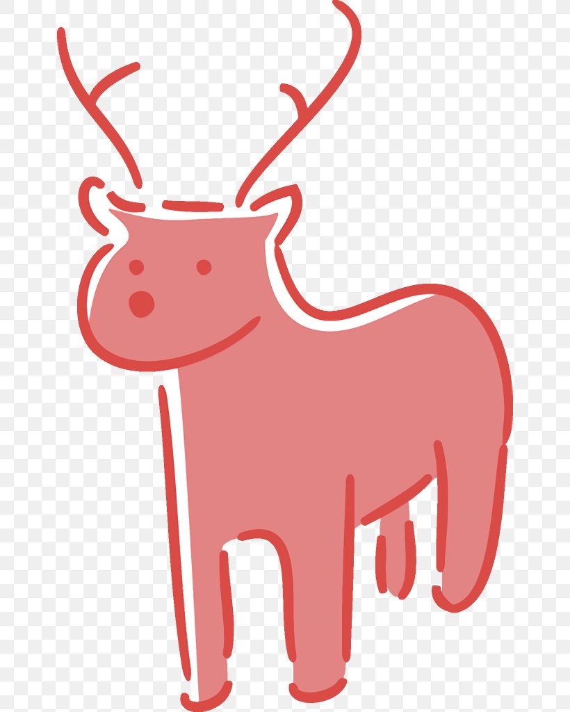 Reindeer, PNG, 656x1024px, Red, Animal Figure, Deer, Pink, Reindeer Download Free