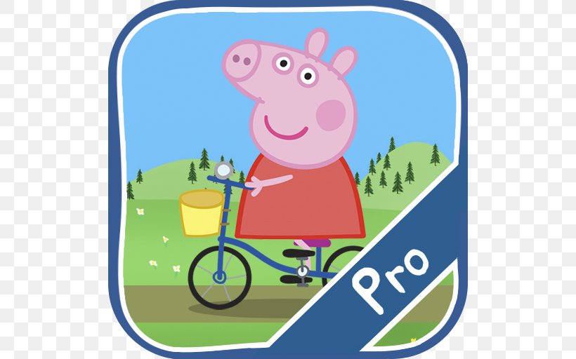 Peppa Pig: Polly Parrot Daddy Pig YouTube Soccer Game For Kids Android, PNG, 512x512px, Peppa Pig Polly Parrot, Android, Area, Artwork, Bicycles Download Free