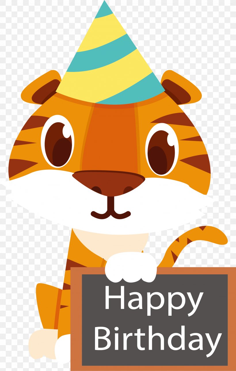 Tiger Birthday Greeting Card, PNG, 2052x3229px, Tiger, Art, Birthday, Carte Danniversaire, Cartoon Download Free