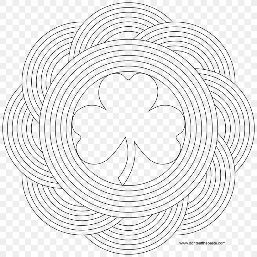 Coloring Book Mandala Child Saint Patrick's Day Shamrock, PNG, 1600x1600px, Coloring Book, Adult, Area, Black And White, Child Download Free