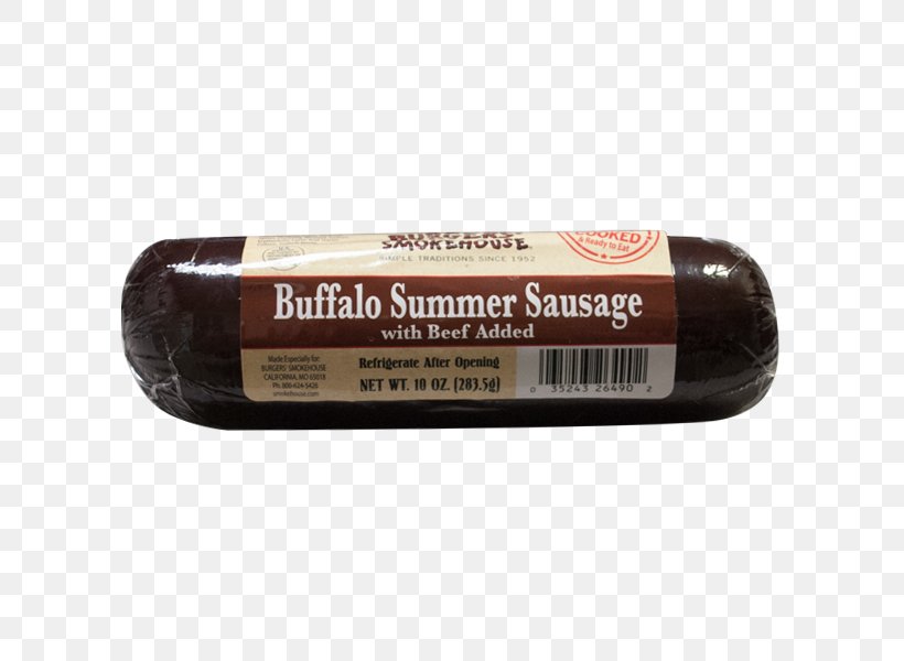 Summer Sausage Buffalo Meat Water Buffalo Ingredient, PNG, 600x600px, Summer Sausage, Beef, Buffalo, Buffalo Meat, Flavor Download Free