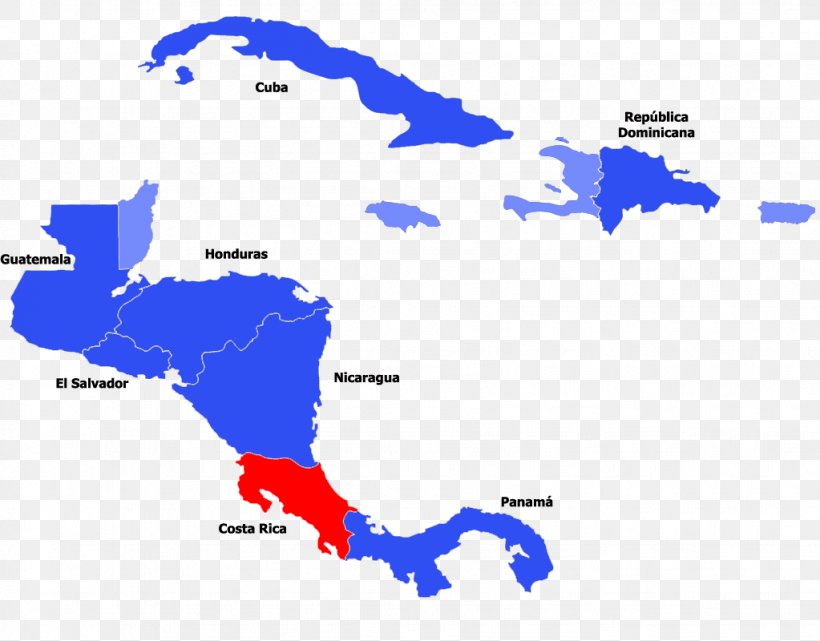 Map Of Middle America Central America Caribbean Middle America Map, Png, 1023X800Px, Central  America, Area, Blue, Caribbean, Diagram Download Free