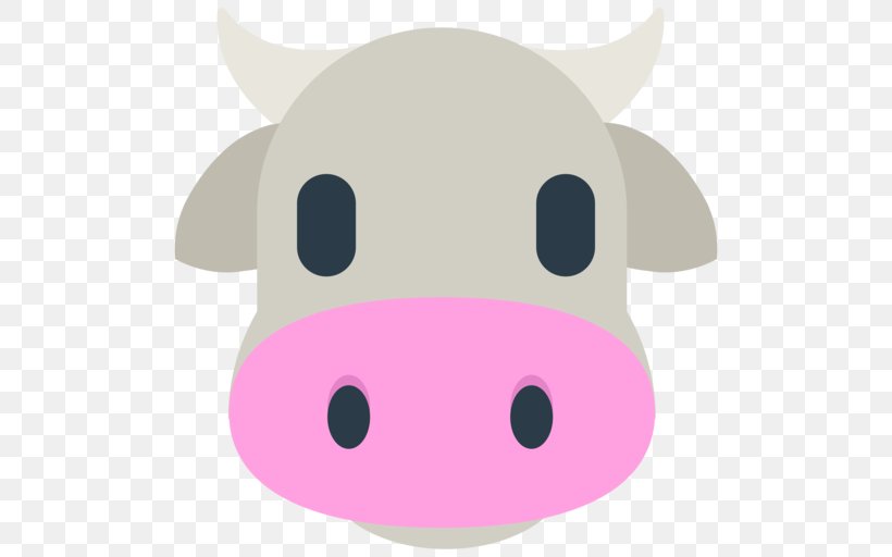 Emoji Cattle Pig Sticker Text Messaging, PNG, 512x512px, Emoji, Carnivoran, Cartoon, Cattle, Dog Like Mammal Download Free