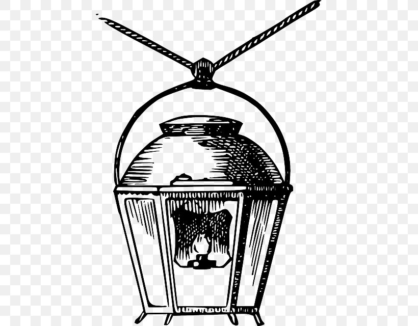 Gas Lighting Lantern Electric Light Vector Graphics, PNG, 443x640px, Light, Artwork, Black And White, Drawing, Electric Light Download Free