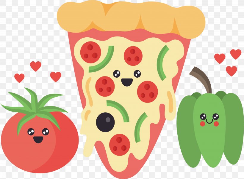 Pizza Nice Slice Ingredient Illustration, PNG, 6066x4469px, Watercolor, Cartoon, Flower, Frame, Heart Download Free