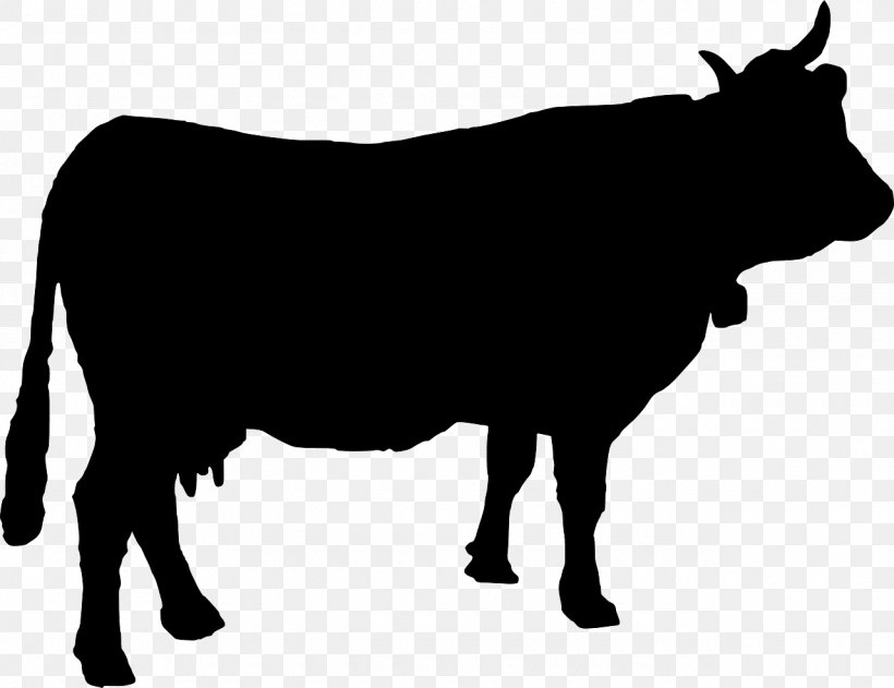 Beef Cattle Highland Cattle Silhouette Clip Art, PNG, 1280x986px, Beef Cattle, Black And White, Bull, Cattle, Cattle Like Mammal Download Free